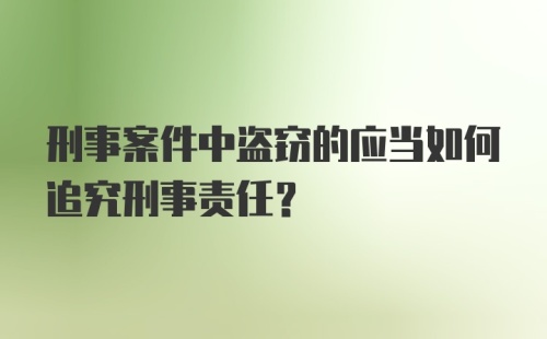 刑事案件中盗窃的应当如何追究刑事责任？