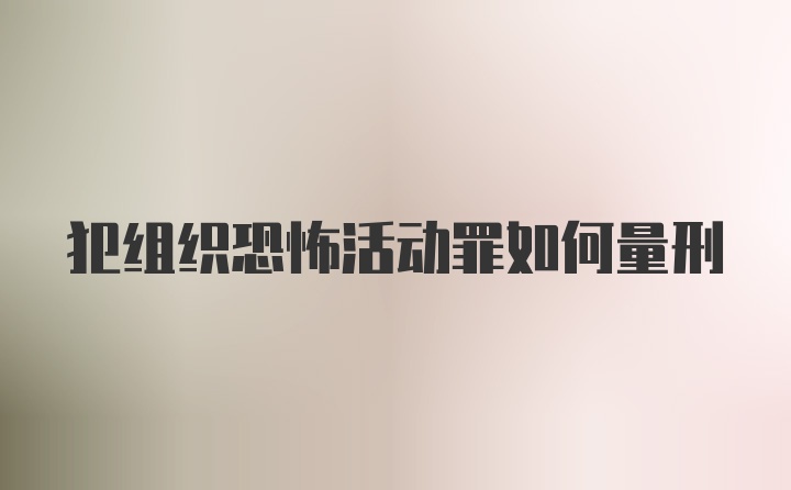 犯组织恐怖活动罪如何量刑