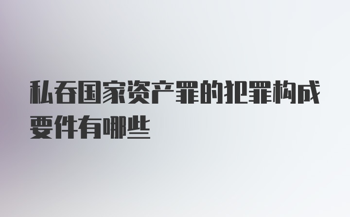 私吞国家资产罪的犯罪构成要件有哪些