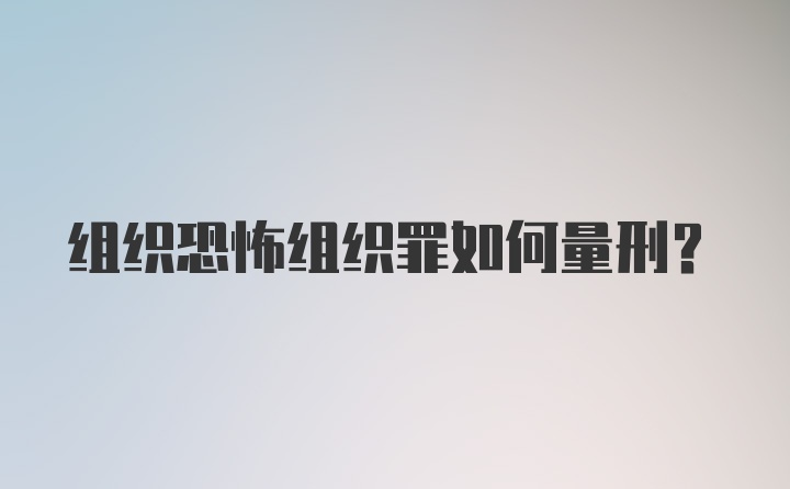 组织恐怖组织罪如何量刑？