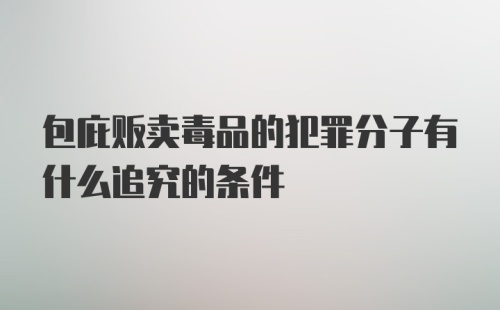 包庇贩卖毒品的犯罪分子有什么追究的条件