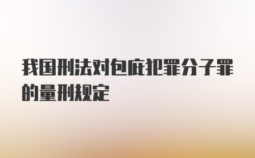 我国刑法对包庇犯罪分子罪的量刑规定