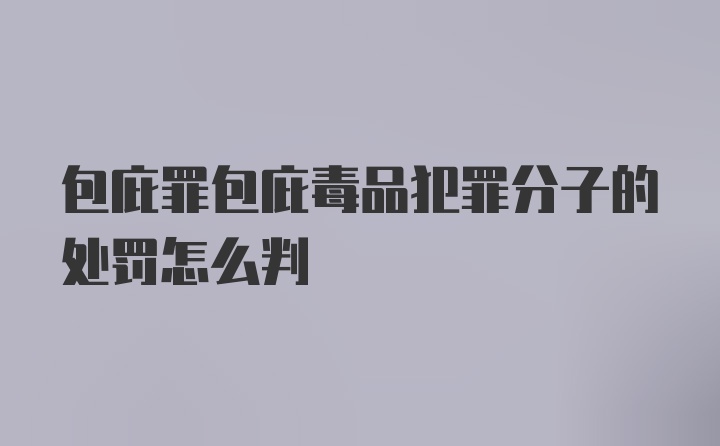 包庇罪包庇毒品犯罪分子的处罚怎么判