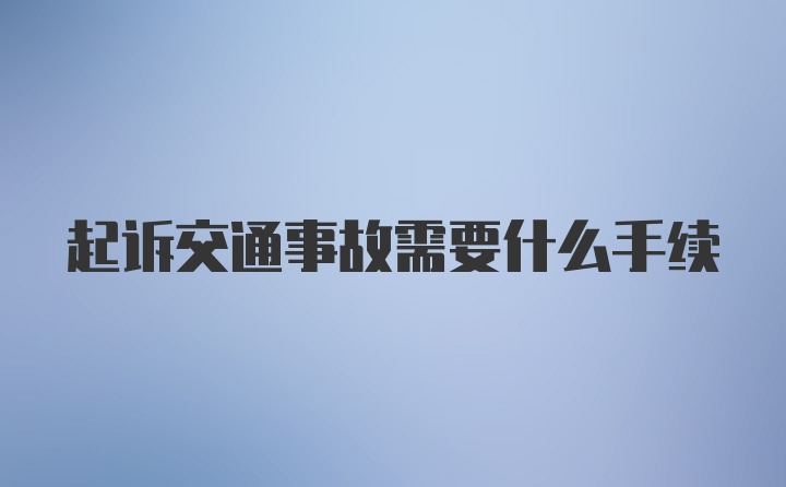 起诉交通事故需要什么手续