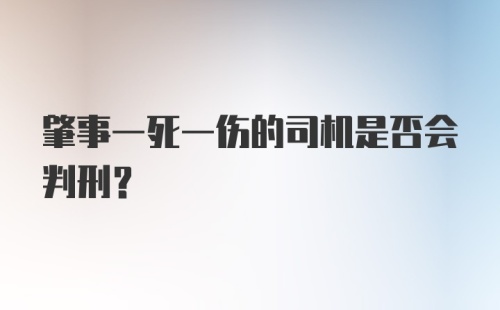 肇事一死一伤的司机是否会判刑？