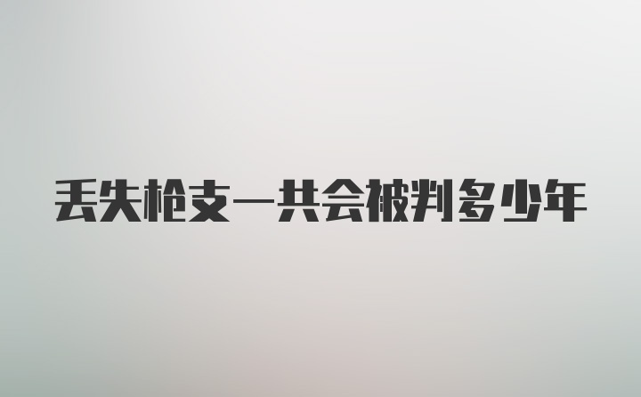 丢失枪支一共会被判多少年