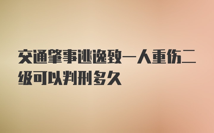 交通肇事逃逸致一人重伤二级可以判刑多久