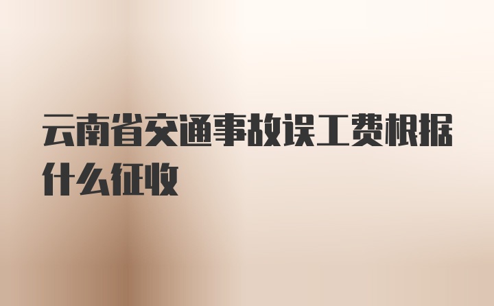 云南省交通事故误工费根据什么征收