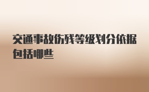 交通事故伤残等级划分依据包括哪些