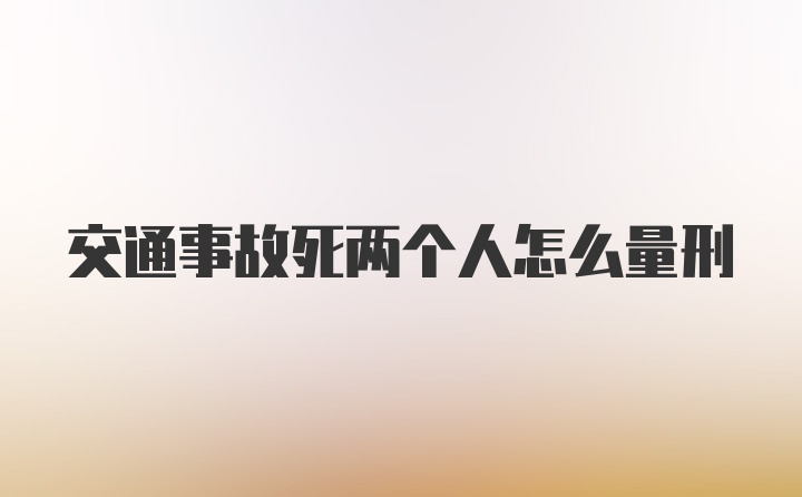 交通事故死两个人怎么量刑