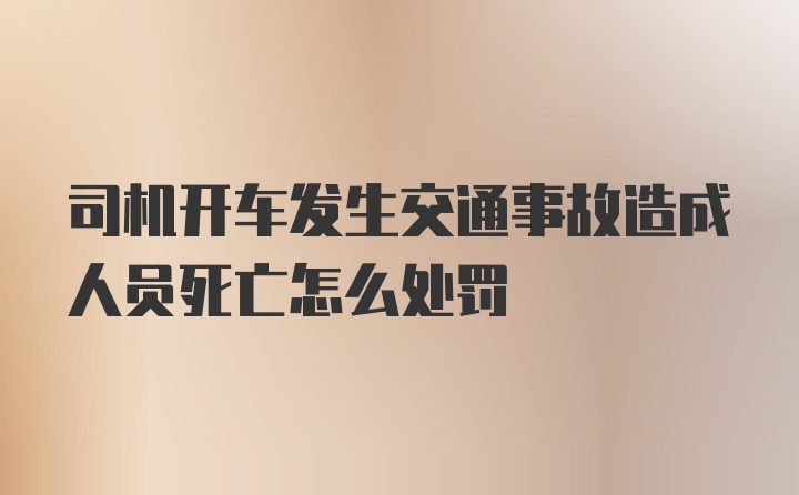 司机开车发生交通事故造成人员死亡怎么处罚