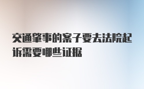 交通肇事的案子要去法院起诉需要哪些证据