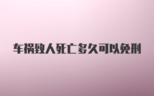 车祸致人死亡多久可以免刑