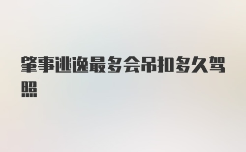 肇事逃逸最多会吊扣多久驾照