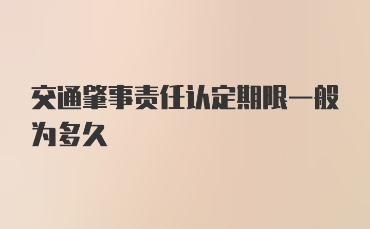 交通肇事责任认定期限一般为多久