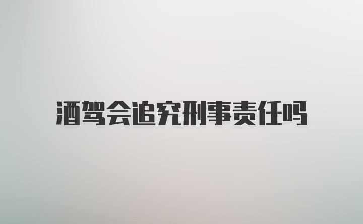 酒驾会追究刑事责任吗