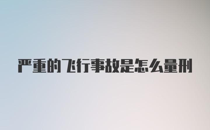 严重的飞行事故是怎么量刑