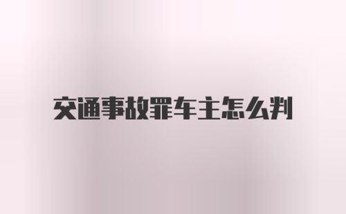 交通事故罪车主怎么判