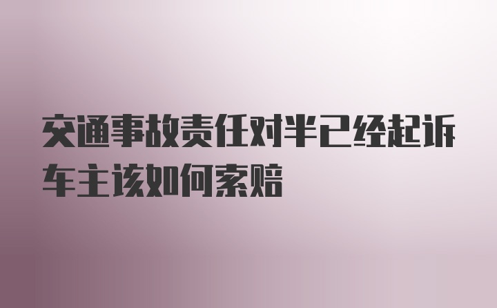 交通事故责任对半已经起诉车主该如何索赔