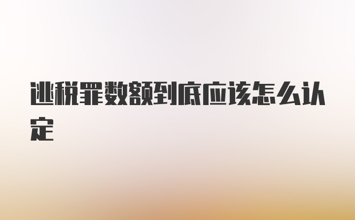 逃税罪数额到底应该怎么认定