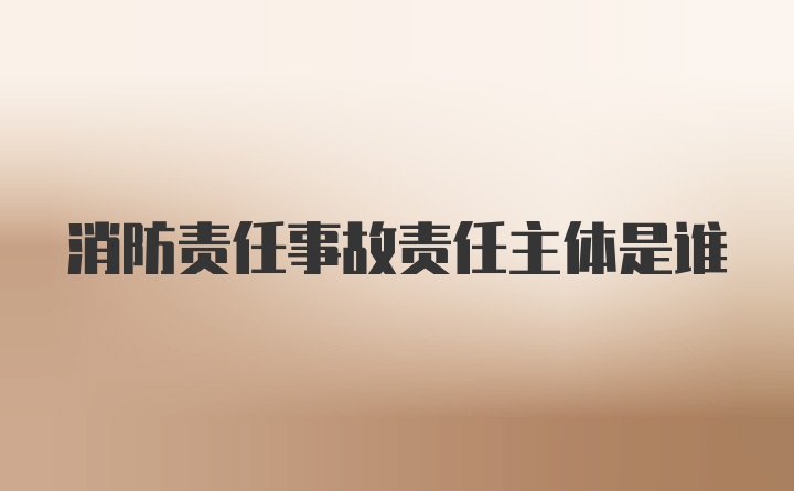 消防责任事故责任主体是谁