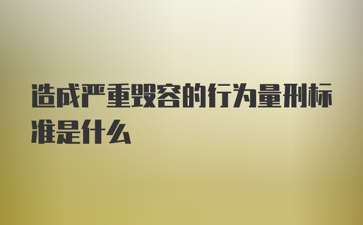 造成严重毁容的行为量刑标准是什么