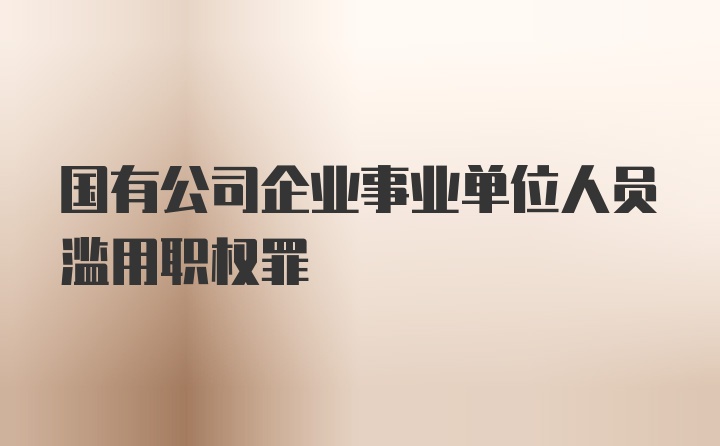 国有公司企业事业单位人员滥用职权罪