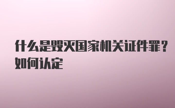 什么是毁灭国家机关证件罪？如何认定