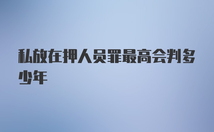 私放在押人员罪最高会判多少年