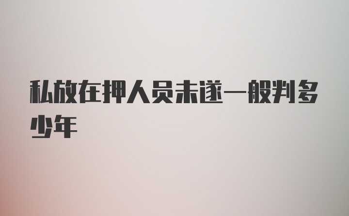 私放在押人员未遂一般判多少年