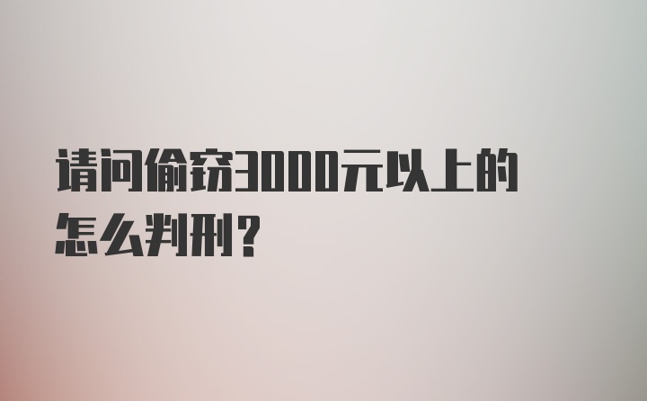 请问偷窃3000元以上的怎么判刑？