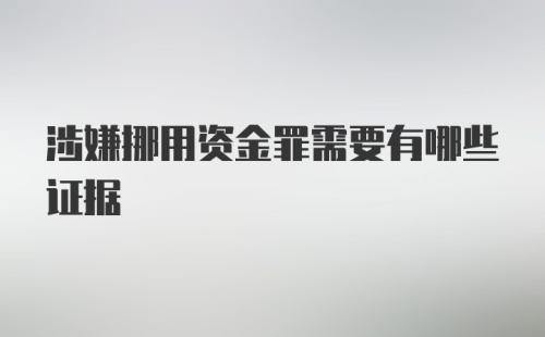 涉嫌挪用资金罪需要有哪些证据