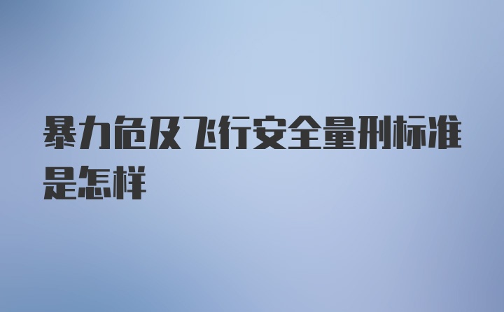 暴力危及飞行安全量刑标准是怎样