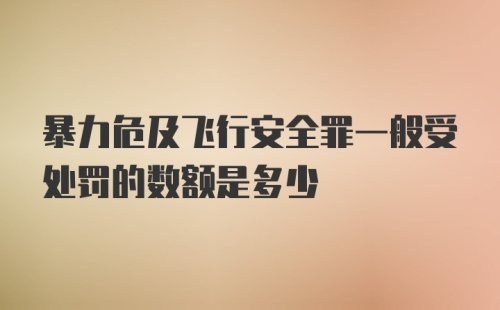 暴力危及飞行安全罪一般受处罚的数额是多少