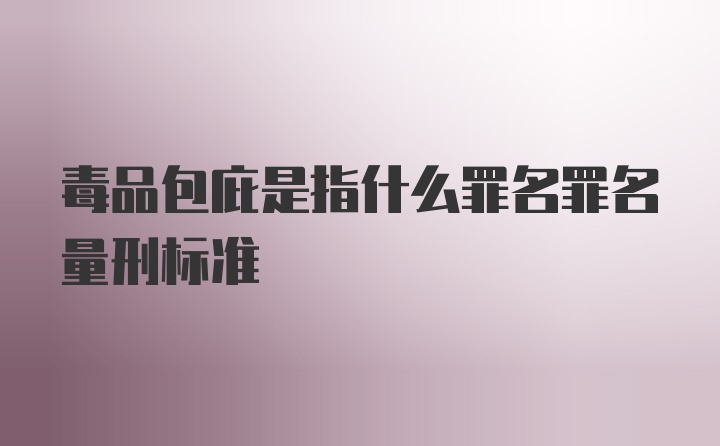 毒品包庇是指什么罪名罪名量刑标准