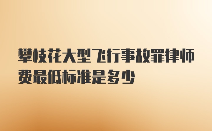 攀枝花大型飞行事故罪律师费最低标准是多少