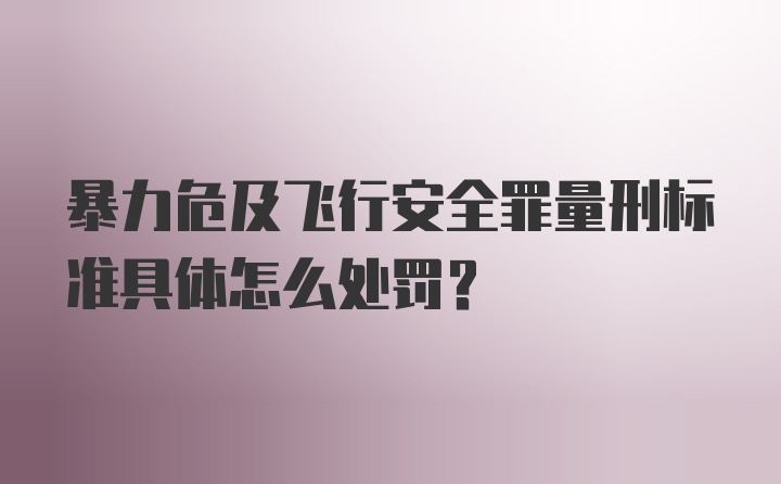 暴力危及飞行安全罪量刑标准具体怎么处罚?