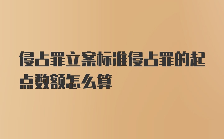 侵占罪立案标准侵占罪的起点数额怎么算