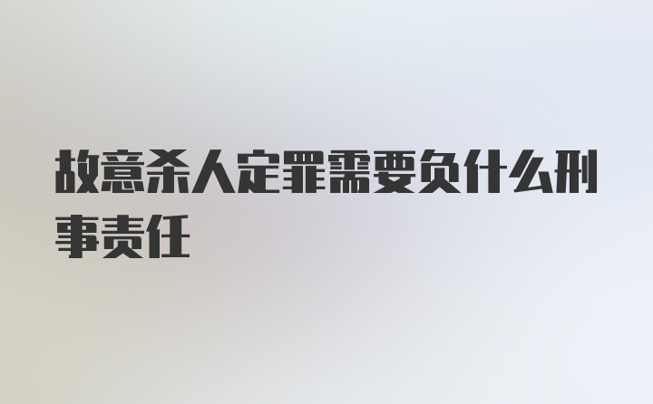 故意杀人定罪需要负什么刑事责任