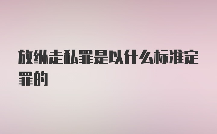 放纵走私罪是以什么标准定罪的