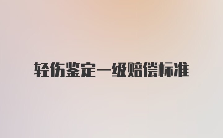 轻伤鉴定一级赔偿标准