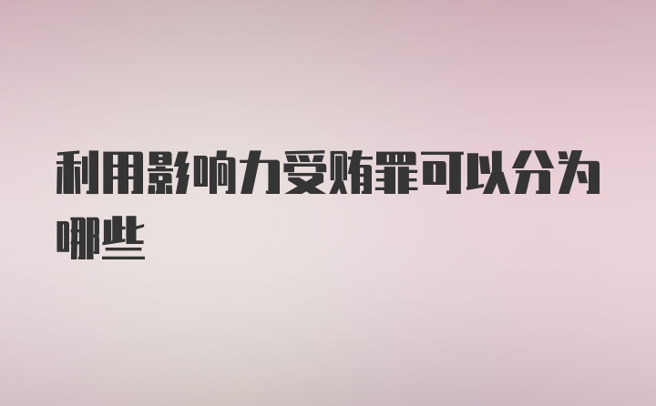 利用影响力受贿罪可以分为哪些