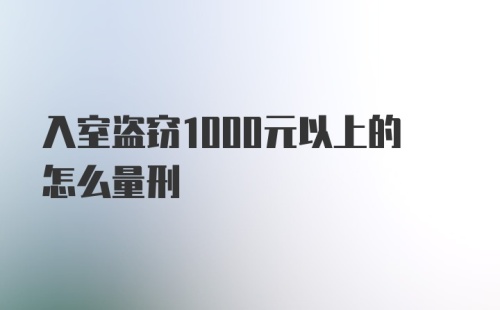 入室盗窃1000元以上的怎么量刑