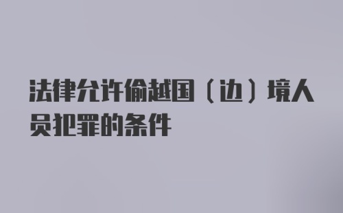 法律允许偷越国(边)境人员犯罪的条件