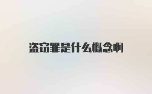 盗窃罪是什么概念啊