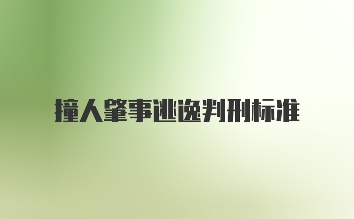 撞人肇事逃逸判刑标准