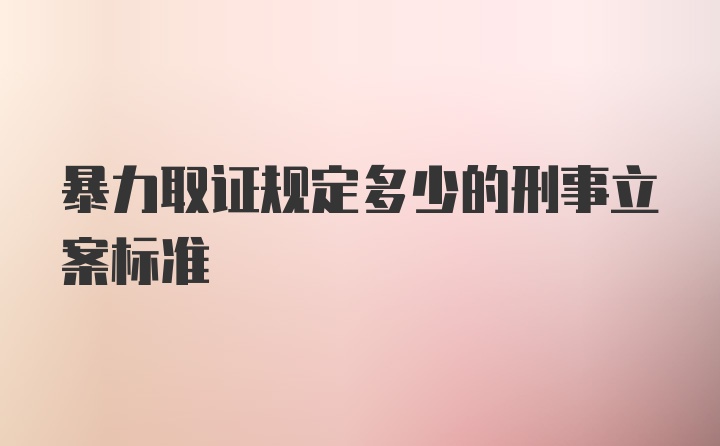 暴力取证规定多少的刑事立案标准