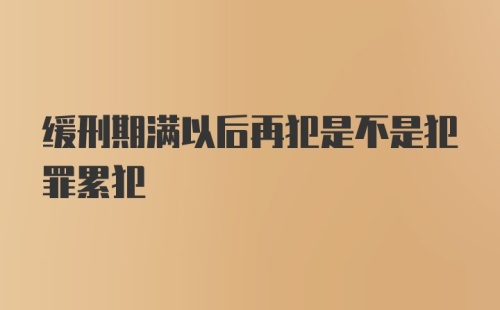 缓刑期满以后再犯是不是犯罪累犯