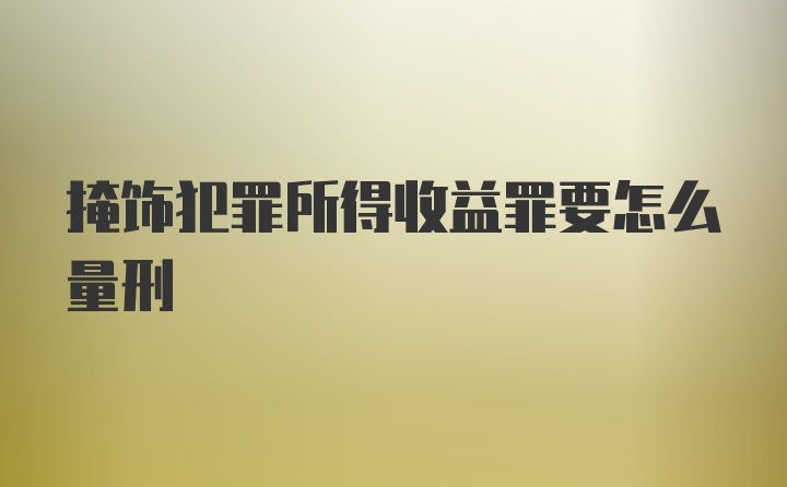 掩饰犯罪所得收益罪要怎么量刑