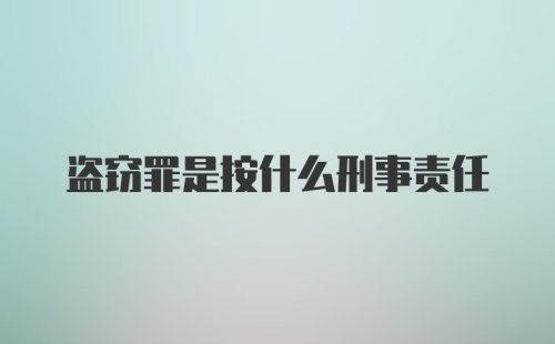 盗窃罪是按什么刑事责任